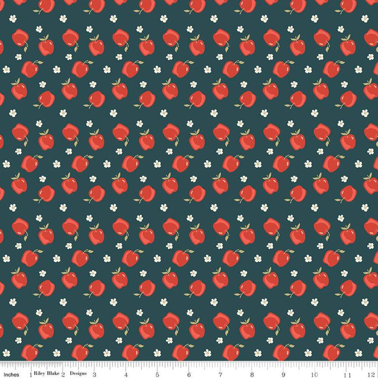 Fabric Riley Blake Midnight Apples Vintage Charm by the Quarter Yard C15273-MIDNIGHT